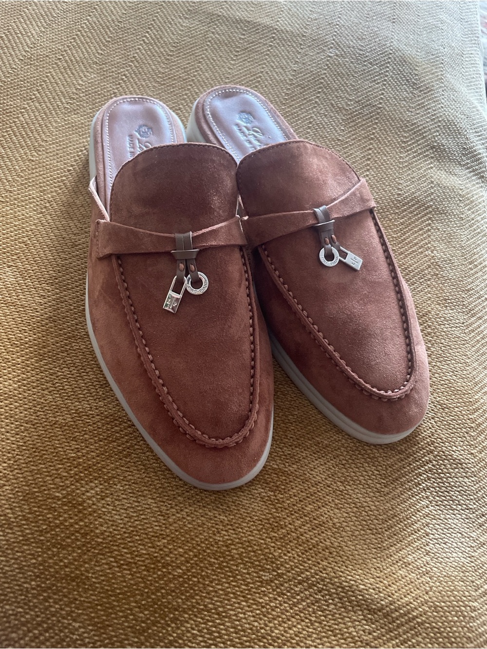 Loro Piana brown suede loafers
